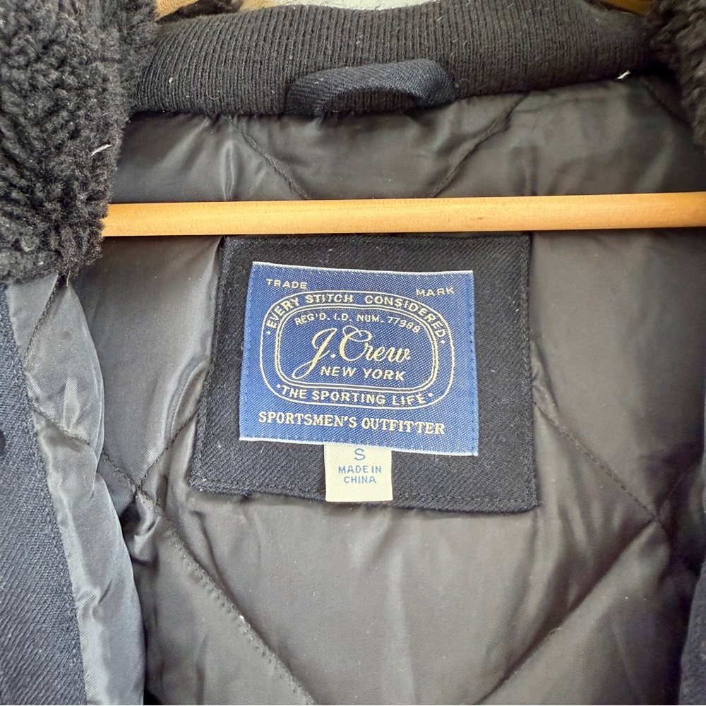 J. Crew Nordic Down Wool Thinsulate Parka F8746 in Navy Blue, Size Medium - Picture 5 of 7